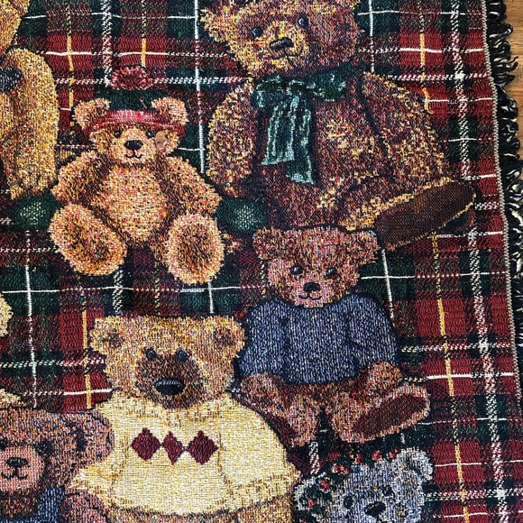 VINTAGE Crown Crafts Teddy Bear Throw Blanket 55 X 45 - Picture 4 of 6
